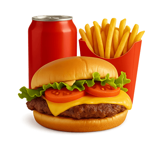 Combinación del menú de hamburguesas