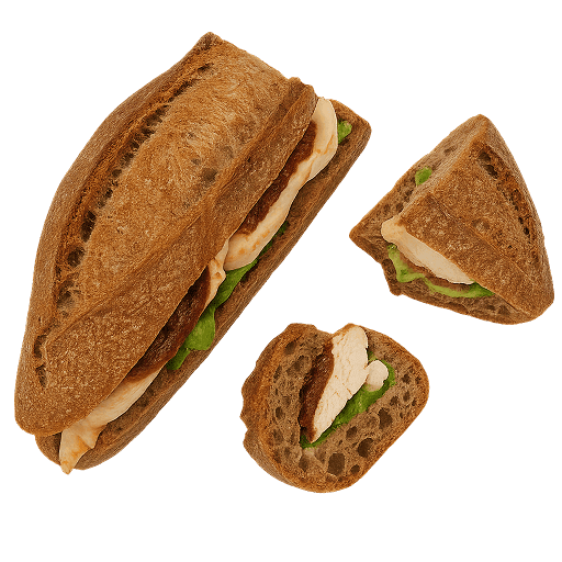 Sándwich de pollo con curry